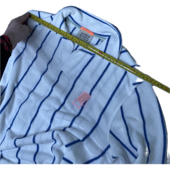 SCOTCH & SODA Men’s STRIPED TOWELING V-NECK SWEATSHIRT- COMBO S - Picture 8 of 10